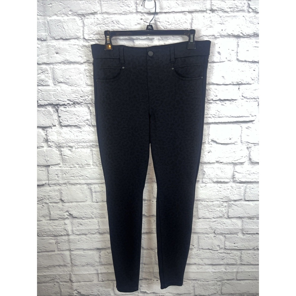 Liverpool Women's Stretchy Casual Black Cheetah Print Pull On Pants Size 10/30